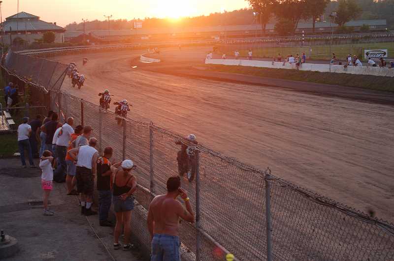 Canada East Tour 2006168.JPG - Shaun Russell (28), Dominic Beaulac (30), Brian Bigelow (11), and Charlie Italia (29) duke it out in the third heat race.